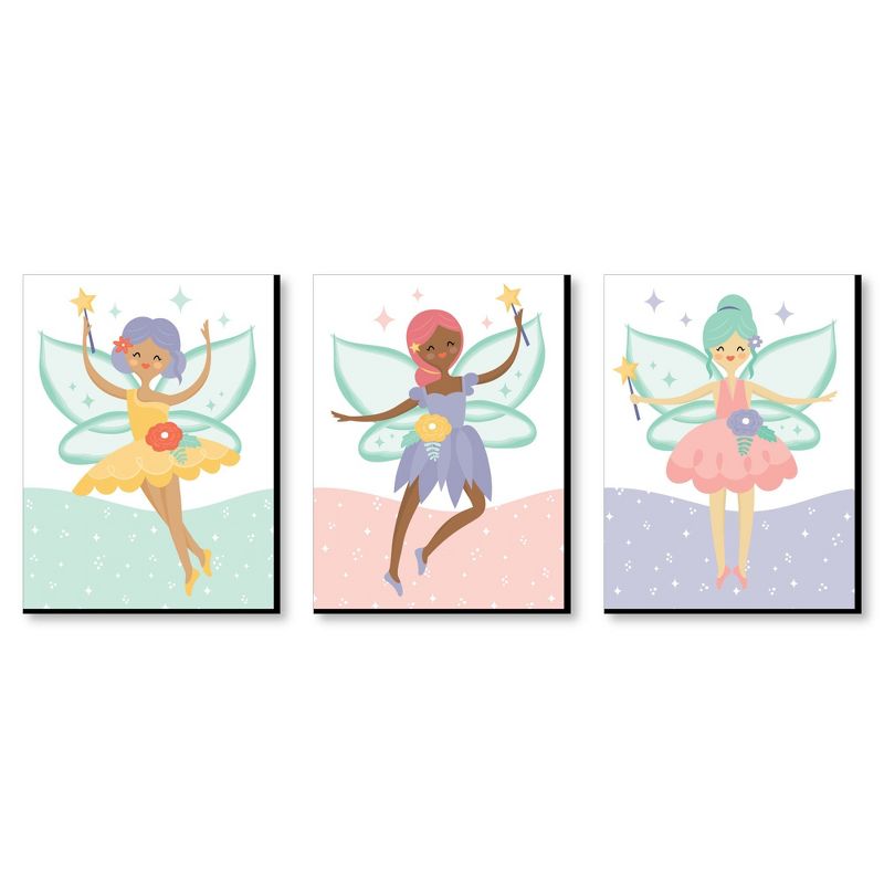 Big Dot of Happiness Let's Be Fairies - Fairy Garden Nursery Wall Art and Kids Room Decor - 7.5 x 10 inches - Set of 3 Prints, 1 of 8