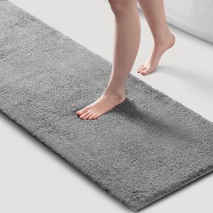 NAYSAYE Bath Rug 24" x 72" Plush Soft Absorbent Quick Dry Non Slip Spa Quality Cozy Comfort for Bathroom, Gray - 1 of 4