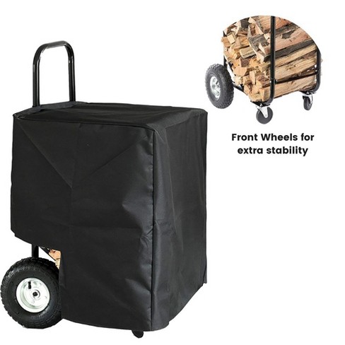 Plow & Hearth - All-in-one Firewood Wood Rack With Fireplace Tool Set,  Black : Target