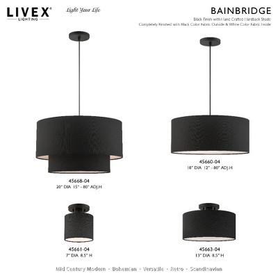 Bainbridge 20" Black LED Indoor/Outdoor Drum Chandelier