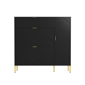 CLIHOME MDF Shoe Utility Storage Cabinets with Flip-up Drawers and Shelves - 1 of 4