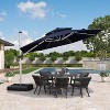 PURPLE LEAF 10/11/12/13ft Outdoor Patio Cantilever Umbrella with Base Offset Umbrella 360 Degree Rotation Round Umbrella for Deck Pool Garden - 2 of 4