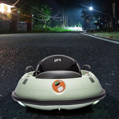 12V Bumper Car with Remote Control, Battery Powered Ride On Bumper Car, 360-Degree Spin, LED Lights
