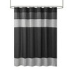 PAGED Faux Silk Dupioni Shower Curtain with Pintuck Detailing, 72x72" Colorblock Design Shower Curtain for Bathroom with Light Sheen - 2 of 4