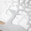 12.5"H & 9"H Sullivans Christmas Metal Deer Figurines On Base Set of 2  White-Natural - 2 of 3