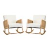 Set of 2 Adena Rocking Accent Chair with Rattan Arms | Karat Home - 2 of 4