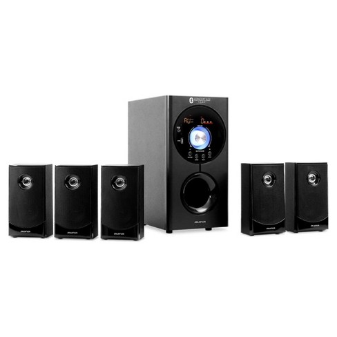 auna Areal Active 620 • 5.1 Surround Sound System • Home Cinema System • Bass Reflex • 5 Satellite Speakers • Active 6.5 subwoofer • Bluetooth • USB Port • SD • AUX • Black 