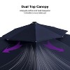 PURPLE LEAF Outdoor Patio Umbrella Offset Cantilever with Base 360 Degree Rotation Round Market Umbrella for Deck Pool and Garden - 3 of 4