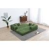 Dexmalle Olive Green Corduroy Convertible Sleeper Sofa Bed with Cylindrical Pillow - 4 of 4
