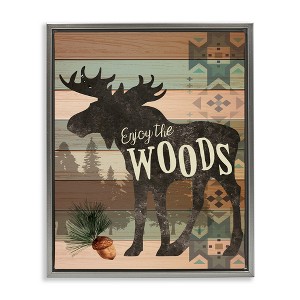 Stupell Industries Enjoy The Woods Patterned Moose, 17" x 21" - 1 of 4