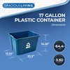 Gracious Living Medium Curbside Blue Box Plastic 17 Gallon Home Recycling Bin - 2 of 4
