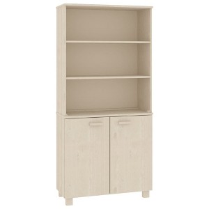 vidaXL Highboard Set of 2 Honey brown Solid pine wood, MDF Standard - 1 of 4