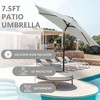 PAGED 7.5FT Patio Umbrella Modern Market Umbrella with Push Button Tilt, Crank and 6 Ribs for Garden and Poolside, Base Not Included - 3 of 4