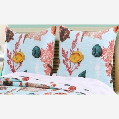 Big Island Reversible Cotton Sham King 20" x 36" Multicolor by Greenland Home Fashion