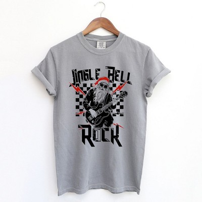 Simply Sage Market Women's Jingle Bell Rock Santa Short Sleeve Garment Dyed Tee - 2XL - Grey