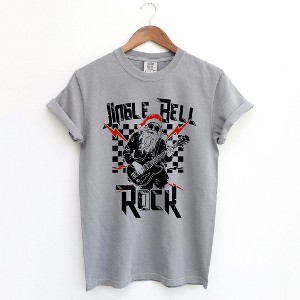 Simply Sage Market Women's Jingle Bell Rock Santa Short Sleeve Garment Dyed Tee - 2XL - Grey - 1 of 4