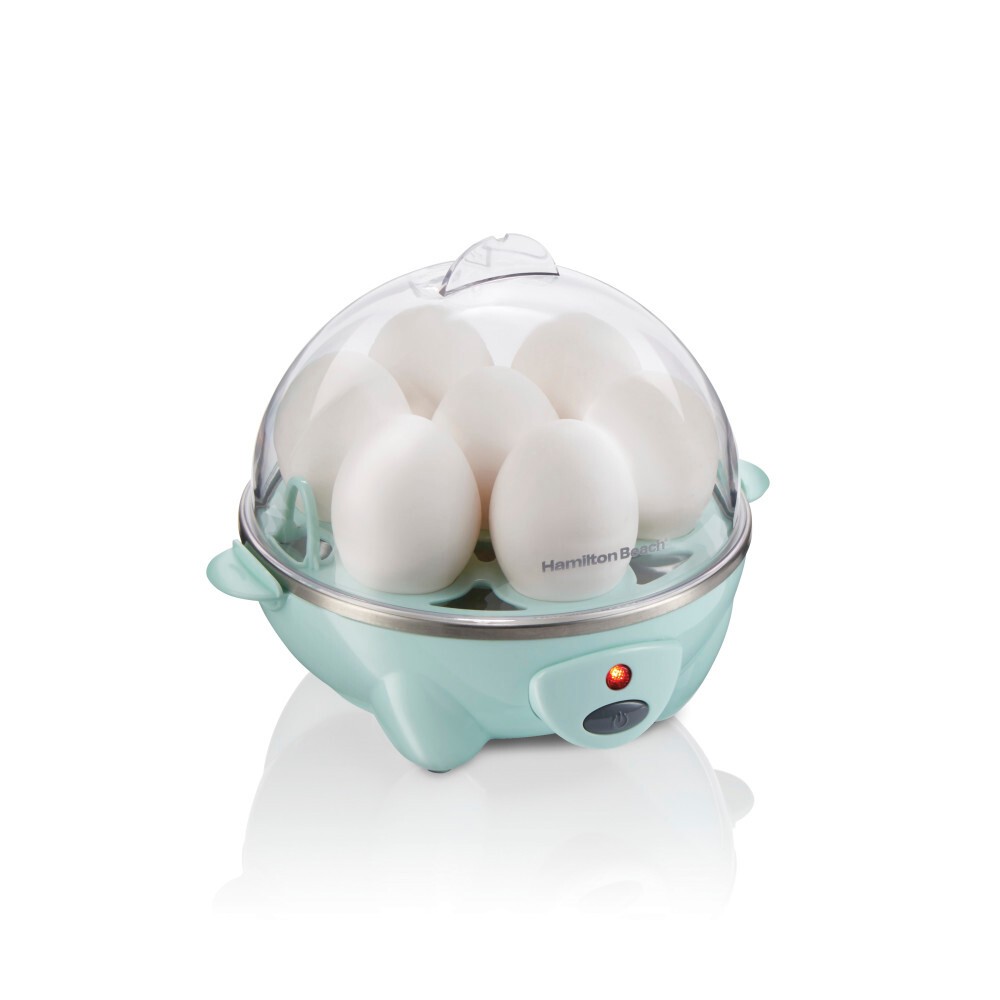 Hamilton Beach 7-Capacity Egg Cooker - Green: Electric Egg Boiler & Poacher, Steamer, 300W, Hand Wash, Plastic