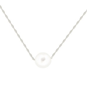 Pompeii3 7mm Pearl Necklace in 14k White or Yellow Gold - 1 of 4
