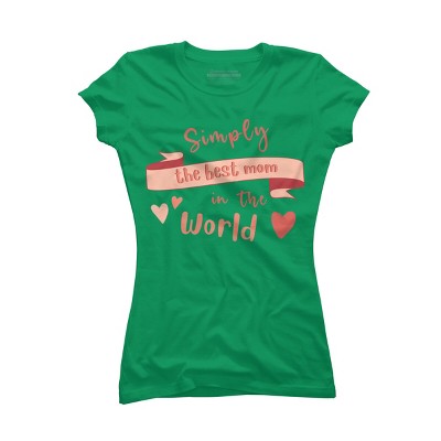 Junior's Design By Humans Mother's Day Simply the Best Mom Banner By BoogieCreates T-Shirt