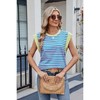 Womens Tank Tops Summer Casual Cap Sleeve Striped Shirt Crewneck T Shirts Loose Blouses 2025 - 4 of 4