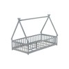 Whisen Full Tent-shaped Floor Bed with Guardrails & Door - 4 of 4