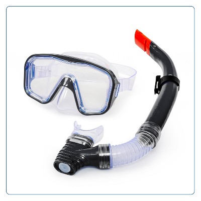 Aqua Leisure DOMINICA Adult Snorkel Mask Combo - Black_3