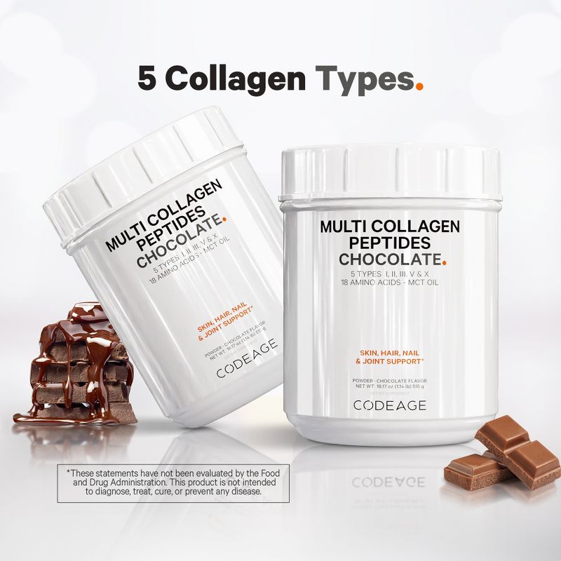 Codeage Keto Collagen Protein Powder Chocolate - Hydrolyzed Multi Collagen Peptides + MCT Oil - 18.17 oz, 4 of 13