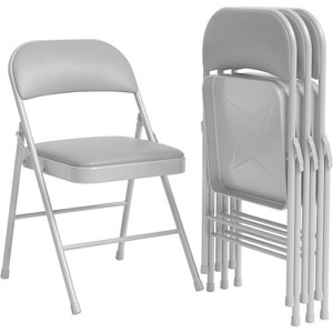 homfan  Folding Chairs With Padded Cushion and Back, Metal Frame Hold Up to 350 Lbs - 1 of 4
