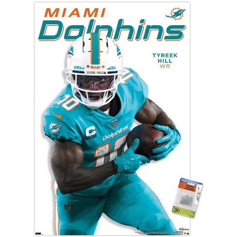 Trends International Nfl Miami Dolphins - Tyreek Hill Feature Series 23  Unframed Wall Poster Print Clear Push Pins Bundle 22.375' X 34' : Target