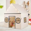 Honeyjoy Kids Play Tent with Padded Mat, Star Lights, Side Storage Bags, Door & Windows Beige/Brown/Pink - 4 of 4