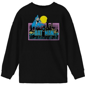 Batman Vintage Graphic Youth Boy's Black Long Sleeve Shirt - 1 of 1