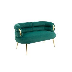 NicBex 50 Inch Modern Velvet Loveseat Sofa,2 Seater Sofa with Curved Backrest for Living Room,Apartment,Bedroom,Green - 1 of 4