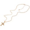 Anna-Kaci Gold Tone Cross Pendant Necklace with Green Gemstone Accents - 4 of 4