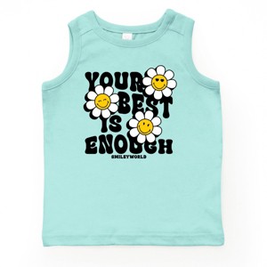 The Juniper Shop SmileyWorld Your Best Is Enough Floral Youth Tank Top - 1 of 4