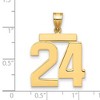 Black Bow Jewelry 14k Yellow Gold, Athletic Collection, Large Polished Number 24 Pendant - 2 of 3