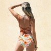 Women's Vibrant Floral Back Tie One-Piece Swimsuit - Cupshe - 3 of 4