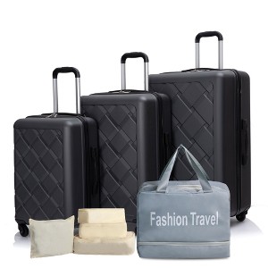 Hrinhom 8-Piece Luggage Sets,3-Piece Hardshell Suitcase with Portable Handbag and Storage Bag Set - 1 of 4