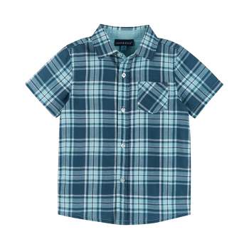 Andy & Evan  Toddler Blue Plaid Buttondown Shirt