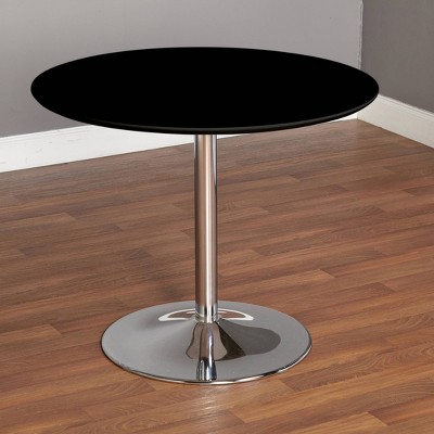 Black Laminated MDF and Chrome 5-Piece Dining Set with Bentwood Chairs