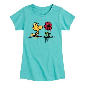 Girls' - Peanuts - Woodstock Rose Fitted Short Sleeve Graphic T-Shirt - 1 of 4