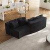 Curved Corduroy Modular Sectional Sofa, Symmetrical Semi-Circular Couch with 4 Pillows, Foam-Filled No Assembly Sofa for Living Room, Office, Bedroom - 4 of 4
