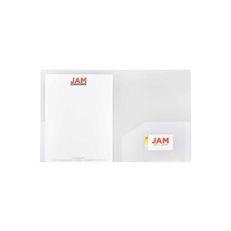 JAM Paper Heavy Duty 2-Pocket Folder Clear 108/Box 3383HCLB, 3 of 6