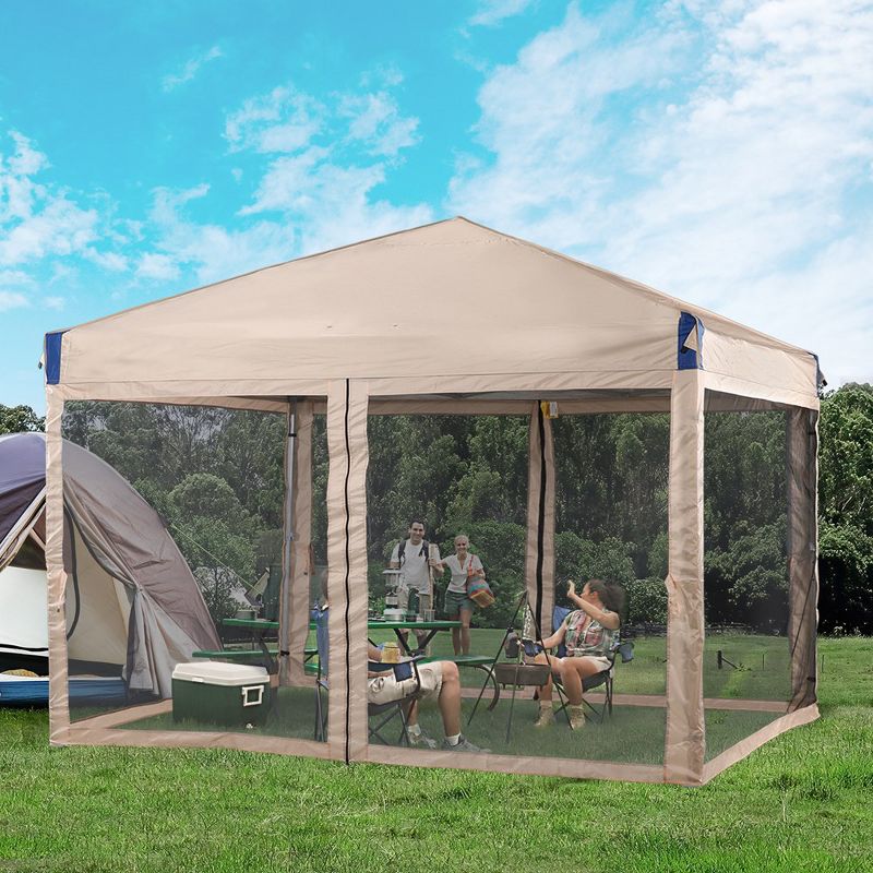 Aoodor Pop Up Canopy Tent with Removable Mesh Sidewalls, Portable Instant Shade Canopy with Roller Bag, 3 of 8