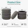 Gericco 17" in Diameter Round Ottoman with Storage for Living Room Foot Stool Modern Upholstered Vanity Stool Ottoman Foot Rest, Set of 2 - 2 of 4