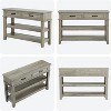 Farmhouse Console Table - 3-Tier Wooden Sofa Table with 2 Storage Drawers, Entryway Organizer, Rustic Wood - 3 of 4
