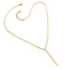 ELYA Women's Gold Plated Stainless Steel Bar Drop Necklace - 17" - 2 of 3