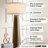 Possini Euro Design Karen Modern Table Lamp 36" Tall Dark Gold Glass Off White Fabric Drum Shade for Bedroom Living Room Bedside Nightstand Office - 3 of 4