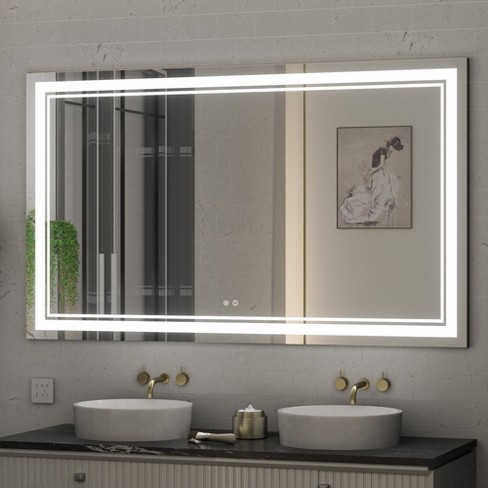 Keonjinn Led Front Light Bathroom Vanity Wall Mirror, Anti-fog ...