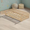 ROOMTEC Floor Bedframe w/Safety Guardrails and Door,Wood Bed with Removed Slats for Kids - 4 of 4