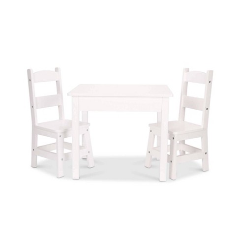 Melissa & Doug Wooden Art Table & Chairs Set - White - Kids Craft Table And  Chairs, Children's Furniture